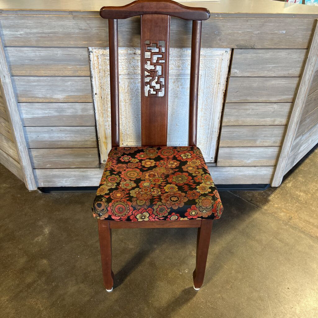 Set of 4 Vintage Asian Wood Dining Chairs