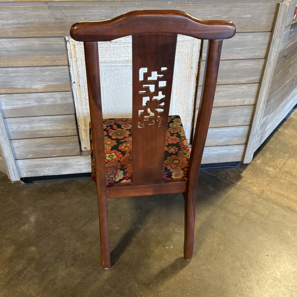 Set of 4 Vintage Asian Wood Dining Chairs