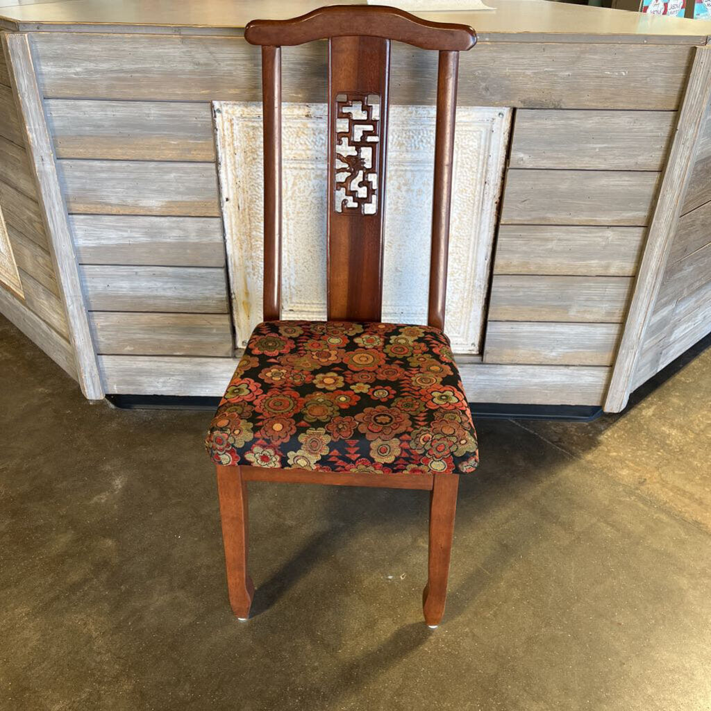 Set of 4 Vintage Asian Wood Dining Chairs