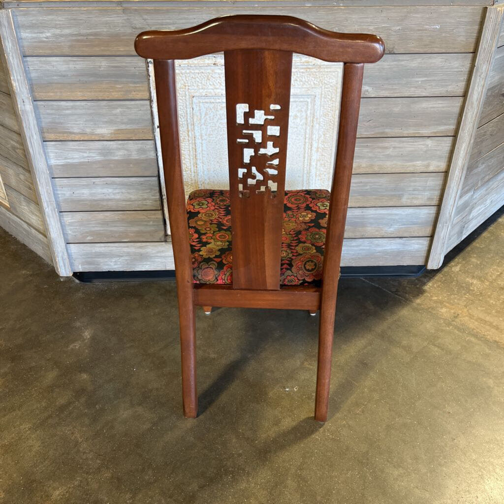 Set of 4 Vintage Asian Wood Dining Chairs