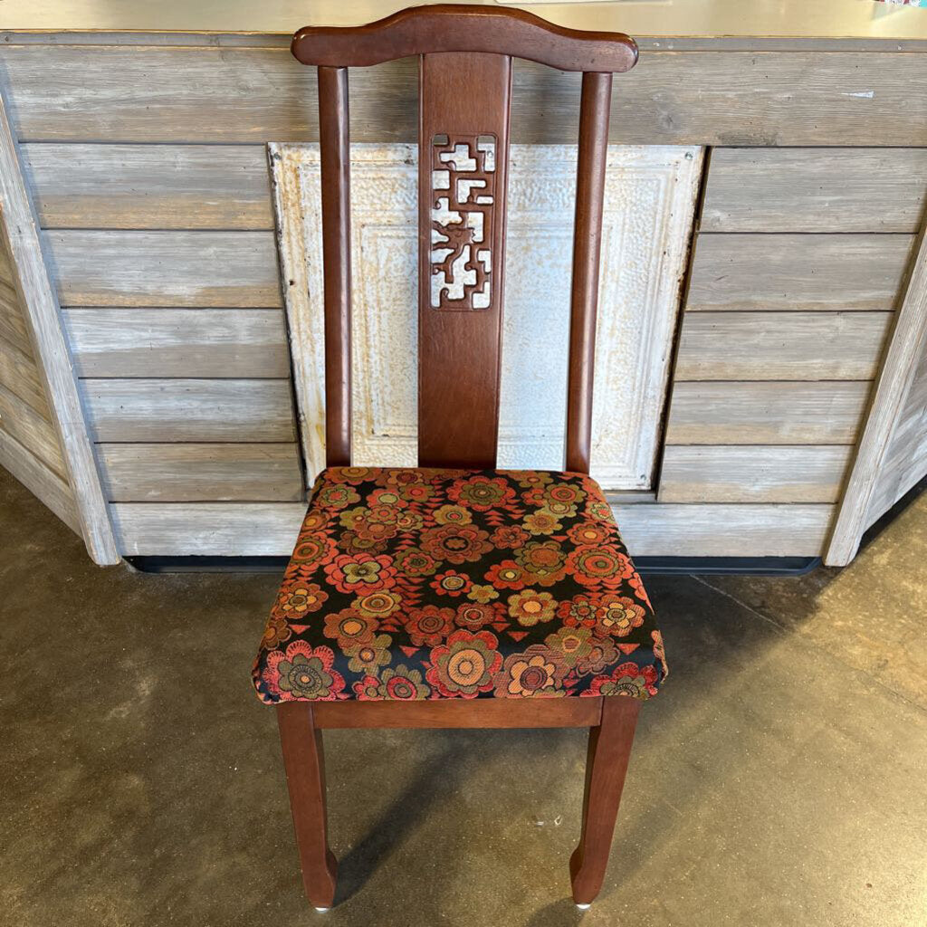 Set of 4 Vintage Asian Wood Dining Chairs