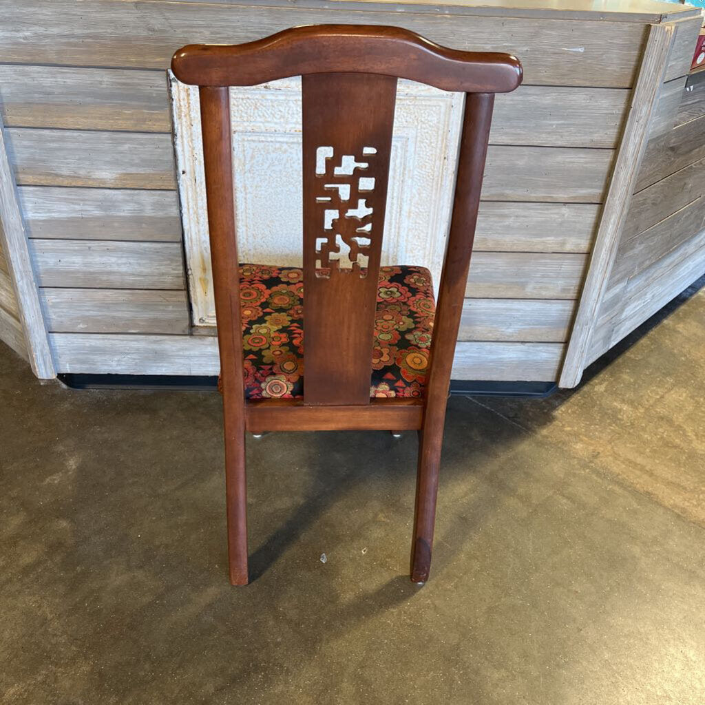 Set of 4 Vintage Asian Wood Dining Chairs