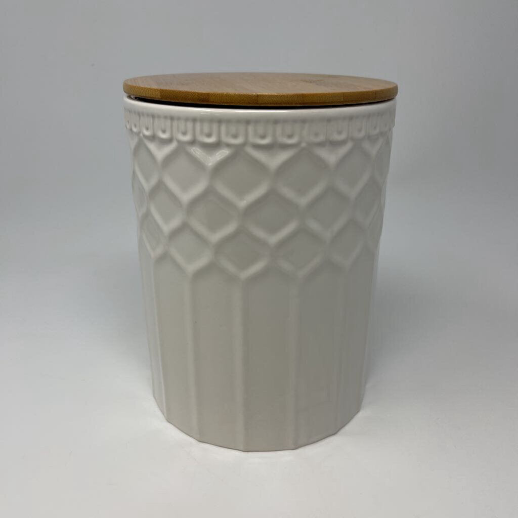 Ceramic Canister w/ Bamboo Lid