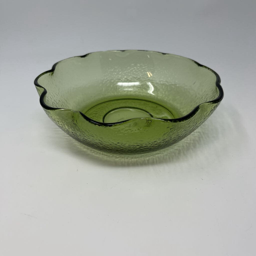 Vintage Scallop Textured Glass Bowl