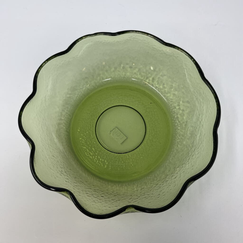 Vintage Scallop Textured Glass Bowl