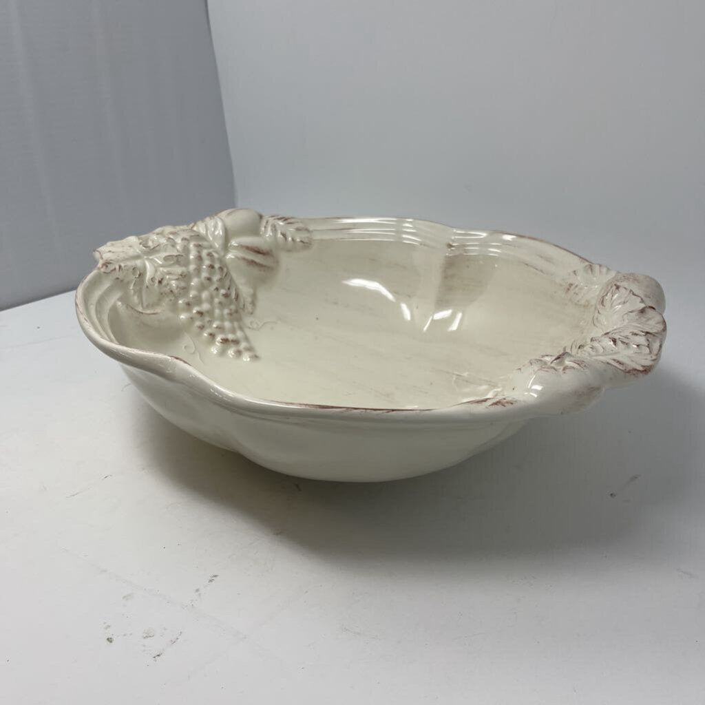 Stoneware Serving Bowl Grape/Leaf Motif