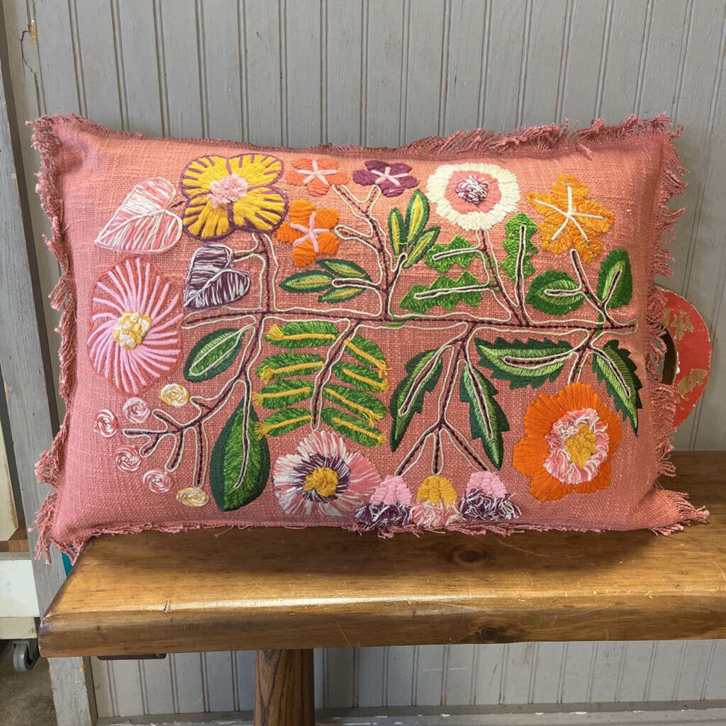 Lumbar w/ Embroidery & Fringe