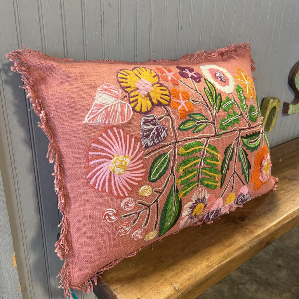 Lumbar w/ Embroidery & Fringe