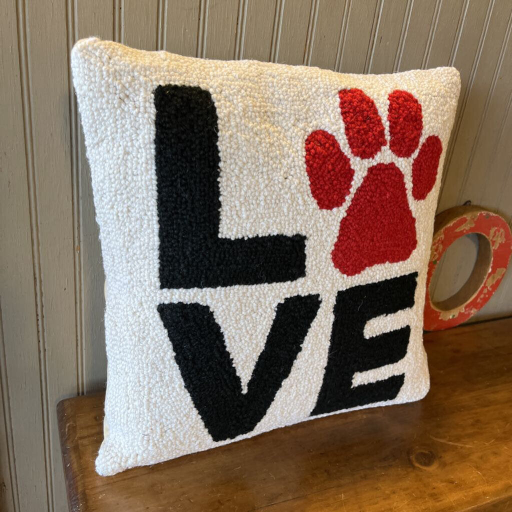 Love Paw Print Hook Pillow