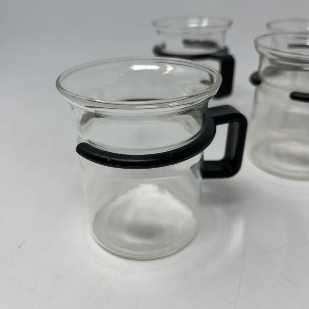 Glass/Metal Espresso Cups 4 Pc