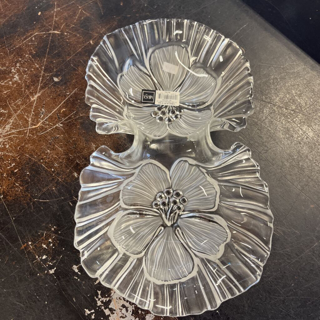 Divided Flower Serving Dish