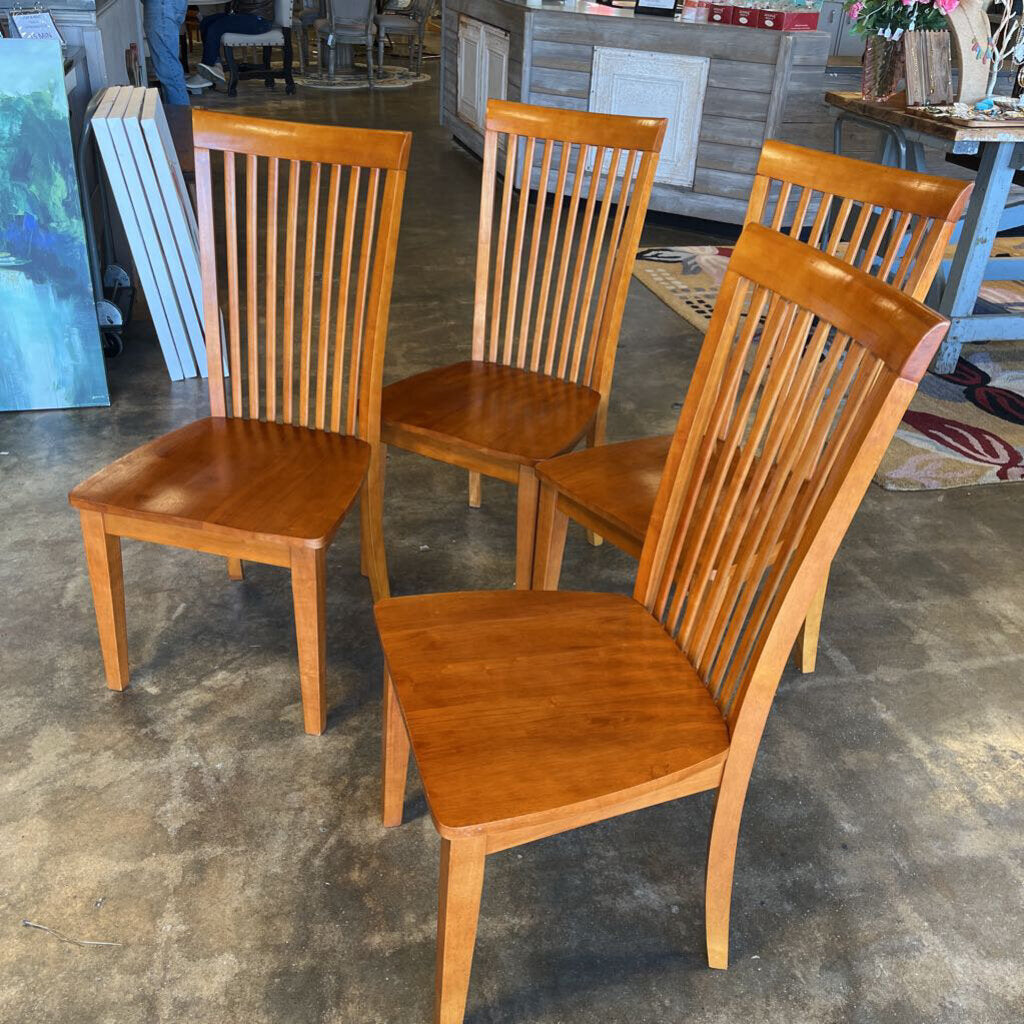 Set of 4 Slat Back Dining Chairs