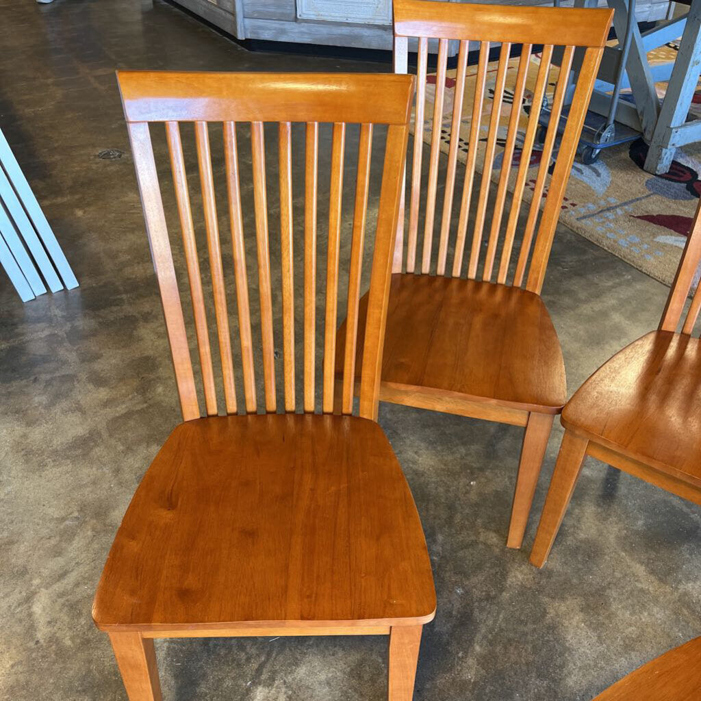 Set of 4 Slat Back Dining Chairs