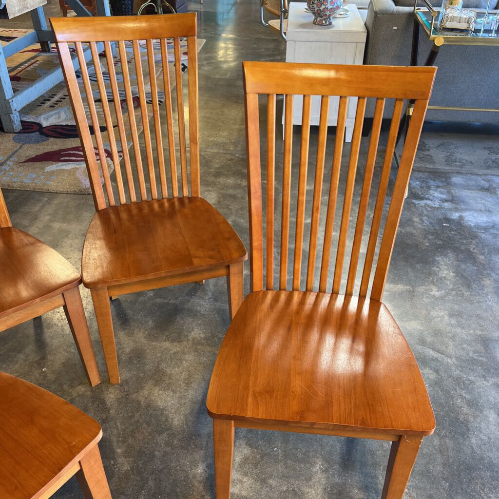 Set of 4 Slat Back Dining Chairs