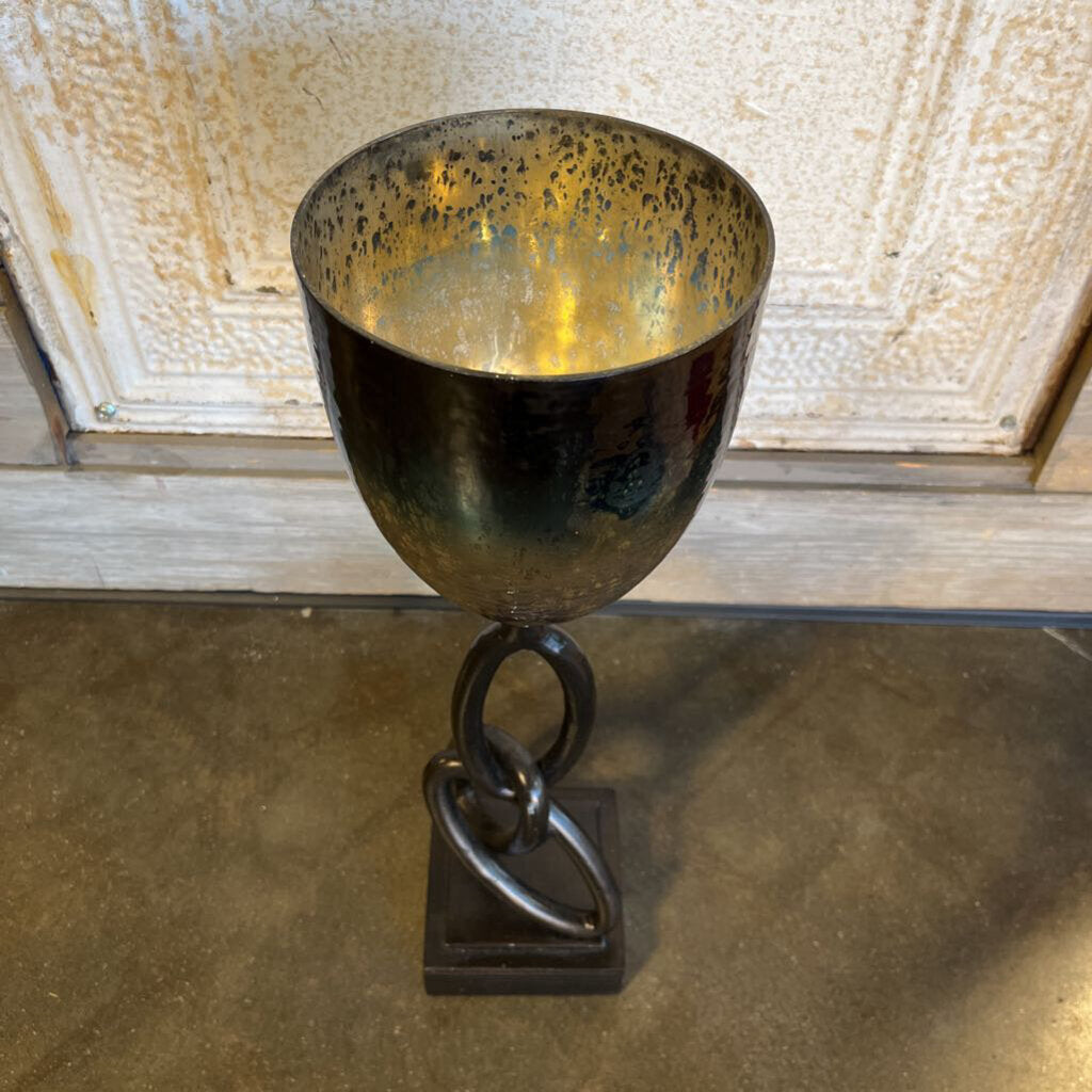 Metal Chain/ Glass Candleholder