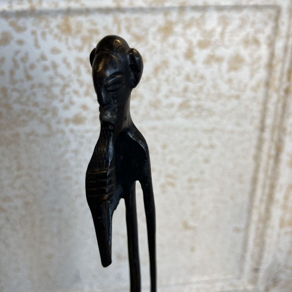 Metal African Man Statue 27.25" Tall