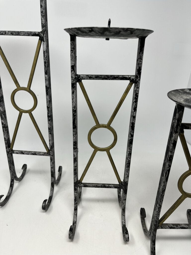 Set of 3 Metal Candleholders
