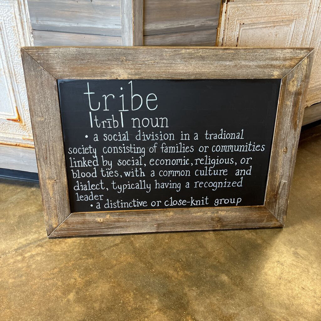 Rustic frame"Tribe" Definition Sign 37.5x27.5