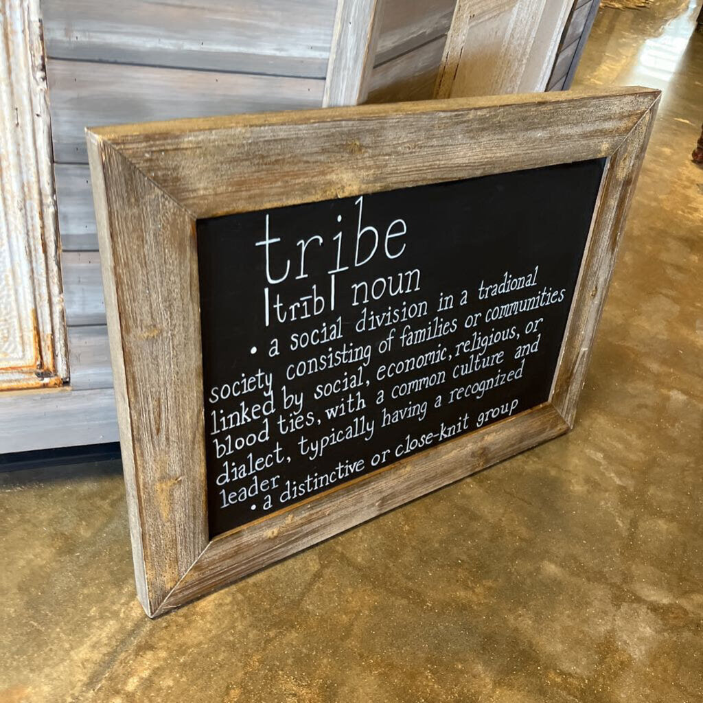 Rustic frame"Tribe" Definition Sign 37.5x27.5