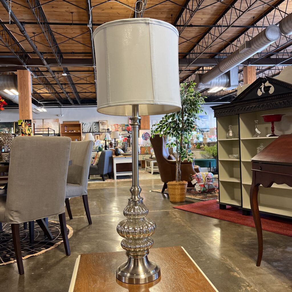 Tall Metal/ Glass Buffet Lamps