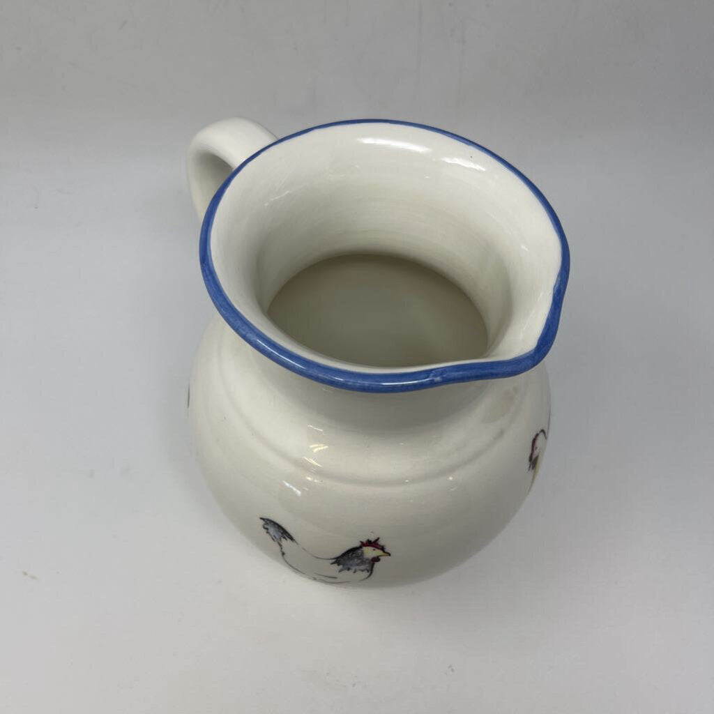 Ceramic Italian Pitcher w/ Chickens