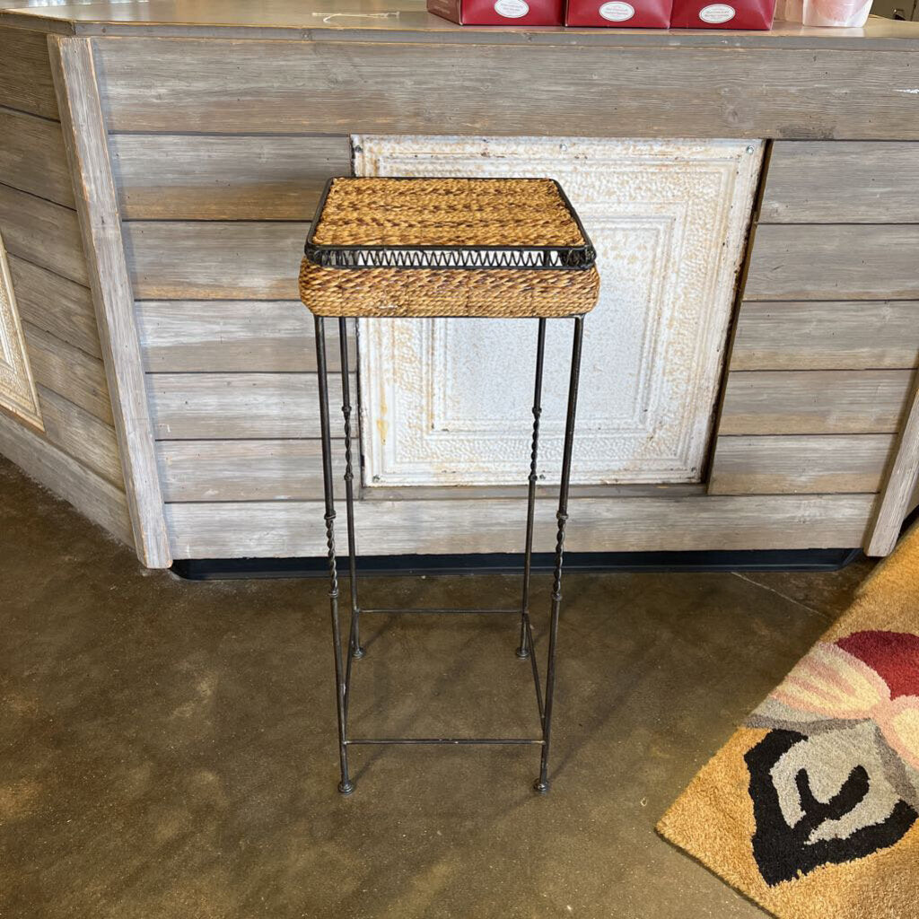 Wicker/ Metal Plant Stand 12x12x32