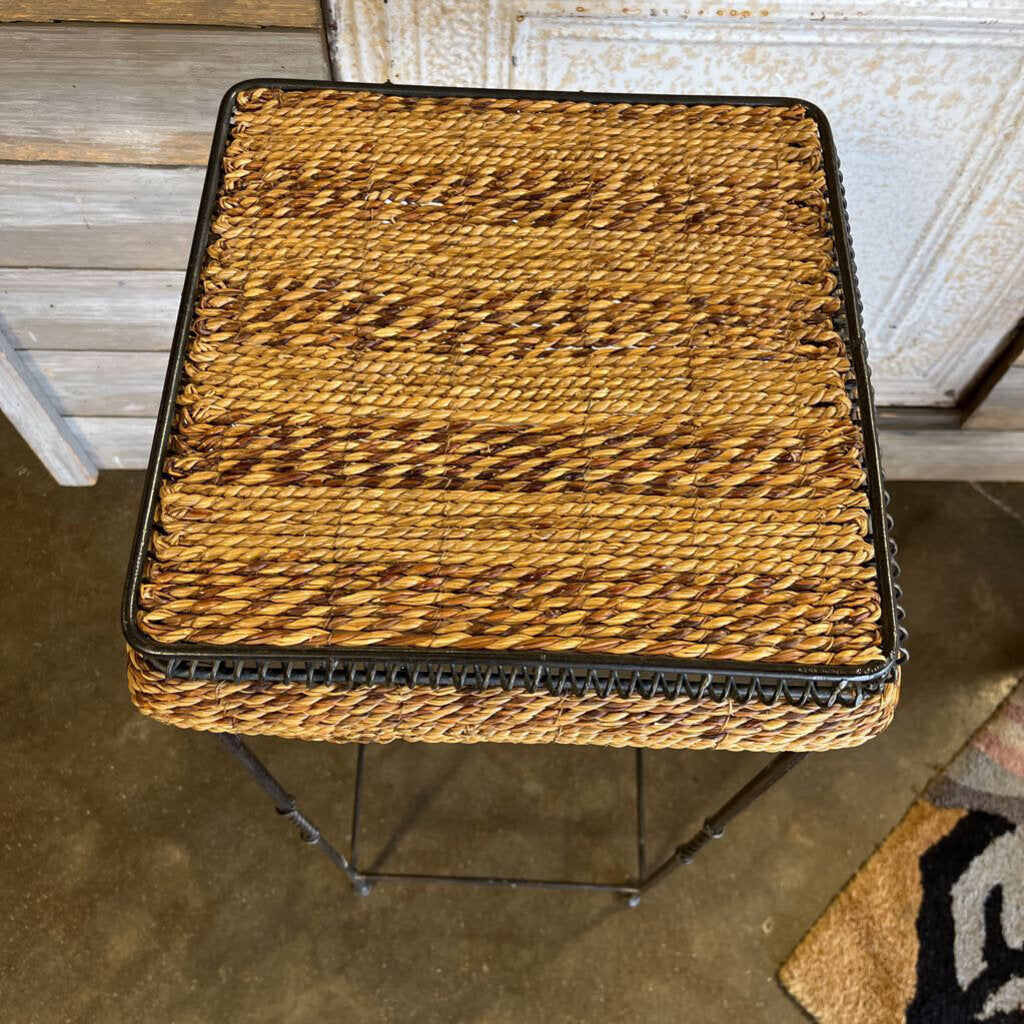 Wicker/ Metal Plant Stand 12x12x32