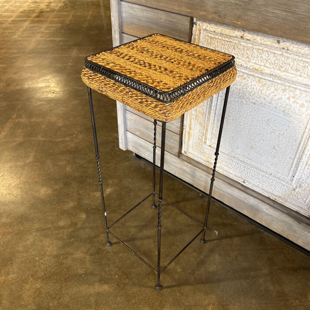 Wicker/ Metal Plant Stand 12x12x32