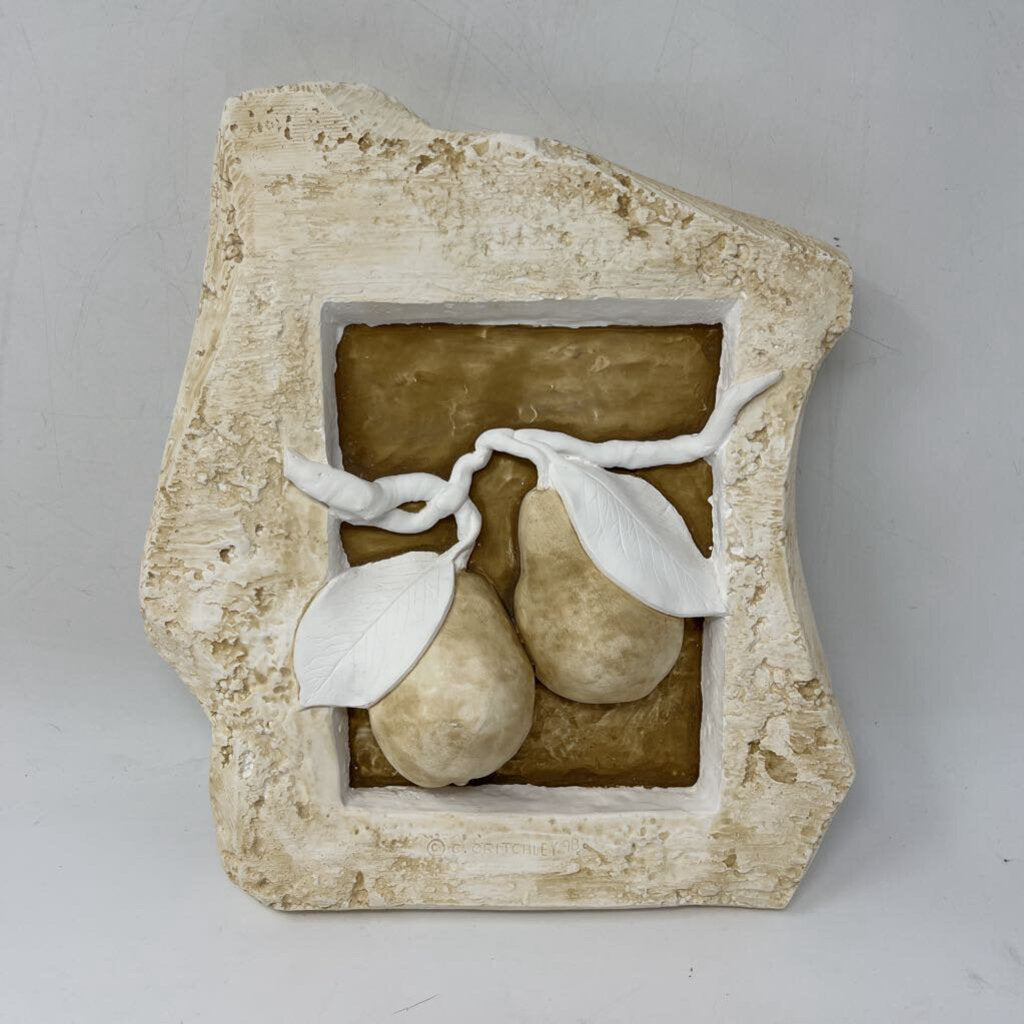 Plaster Plaque w/ Pears