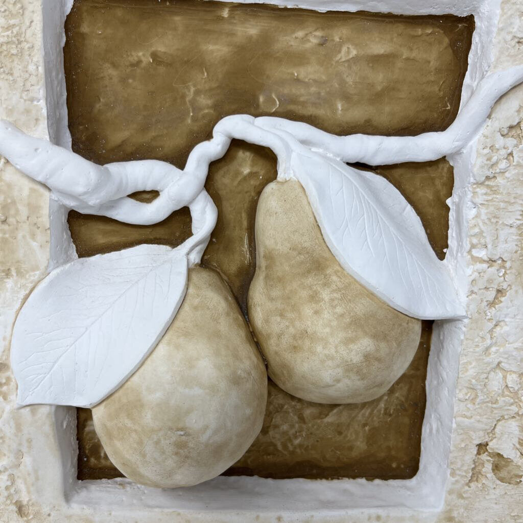 Plaster Plaque w/ Pears