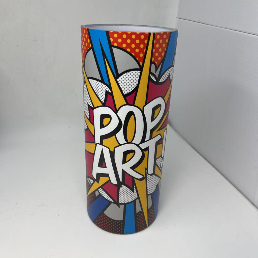 Vinyl Wrapped Pop Art Glass Vase 12'H