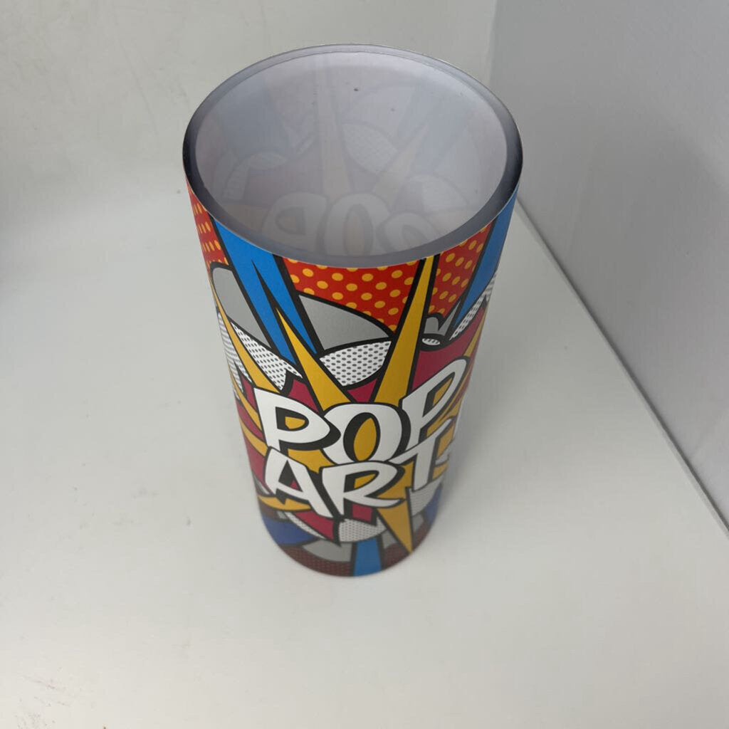 Vinyl Wrapped Pop Art Glass Vase 12'H