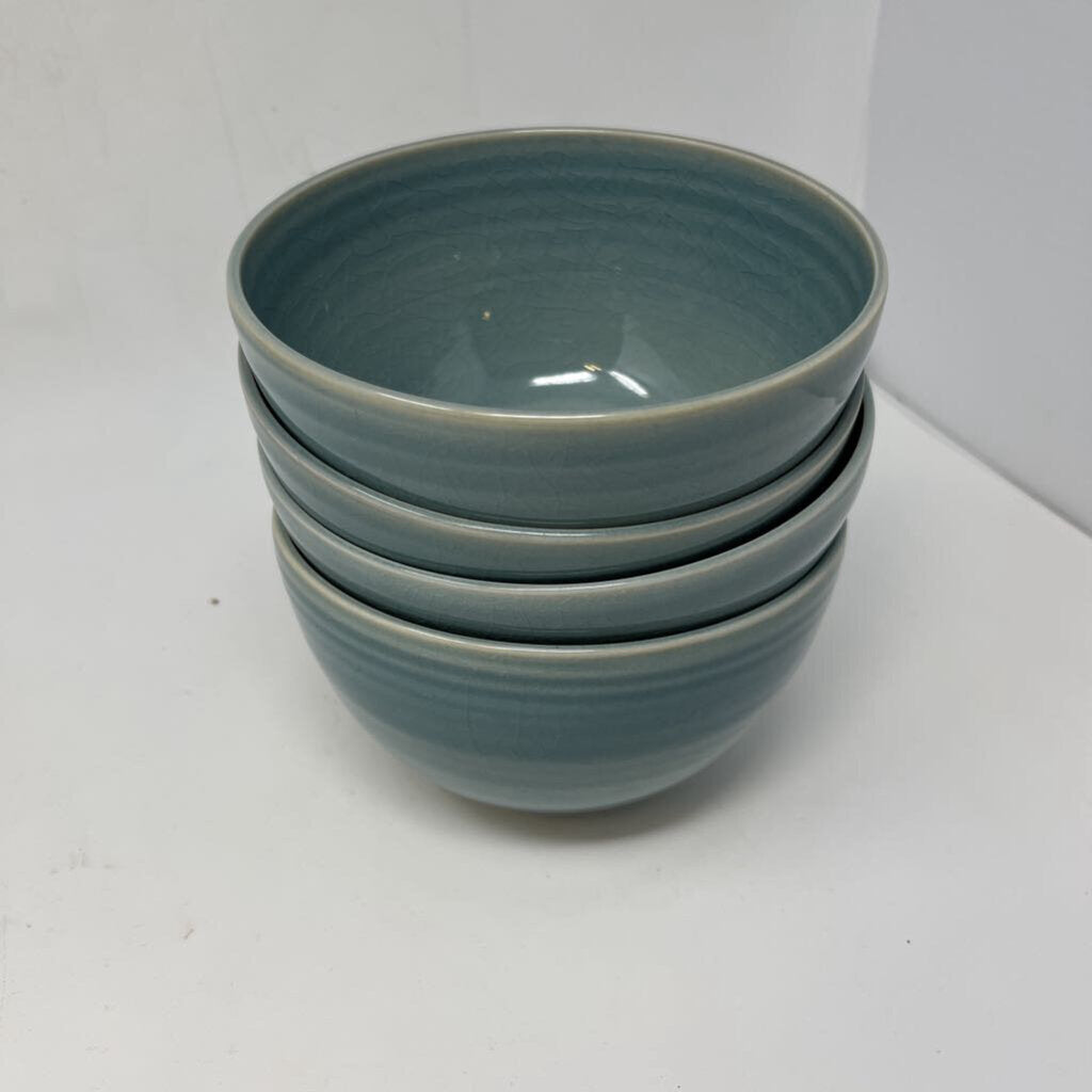 Signed Pottery Salad/Soup Bowls 4 PC