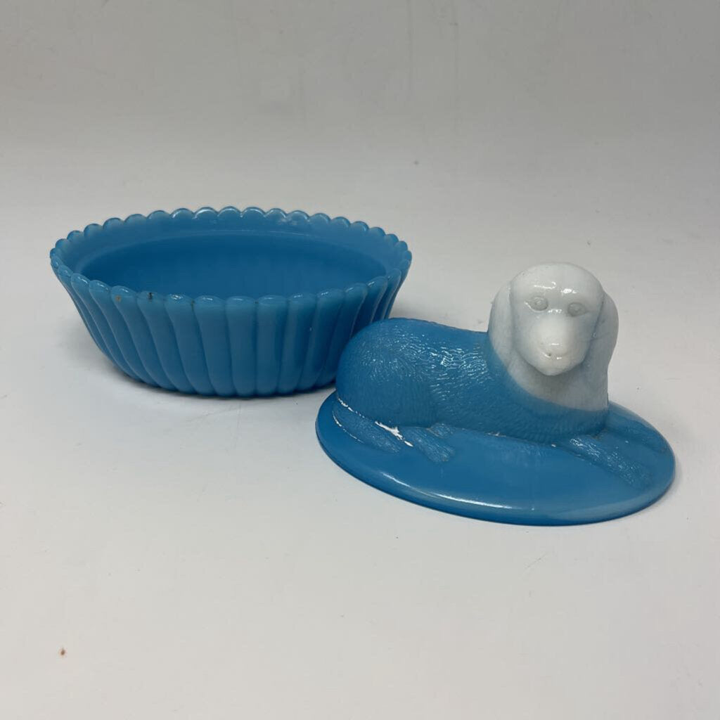 Vintage Lidded Dog Dish