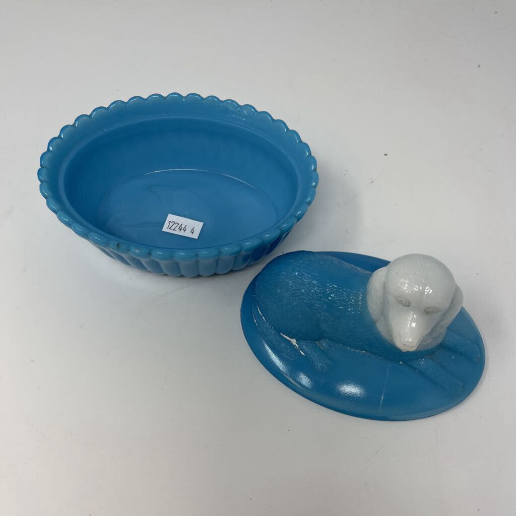 Vintage Lidded Dog Dish