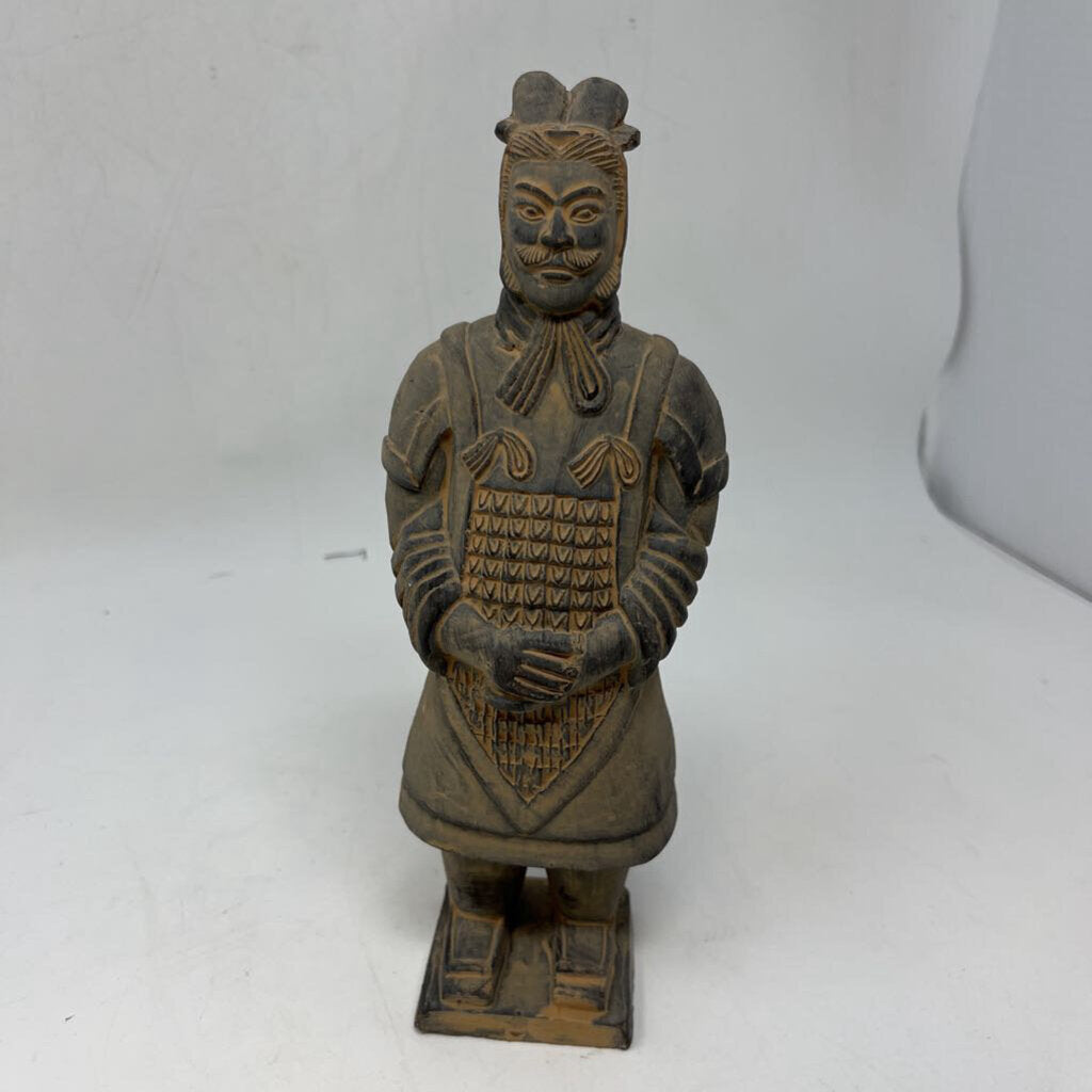 Terra Cotta Asian Warrior Statue 9"H