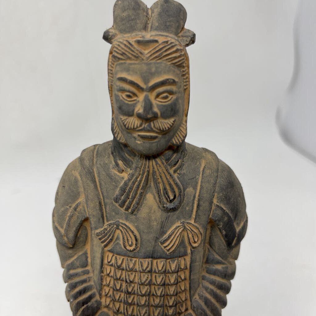Terra Cotta Asian Warrior Statue 9"H