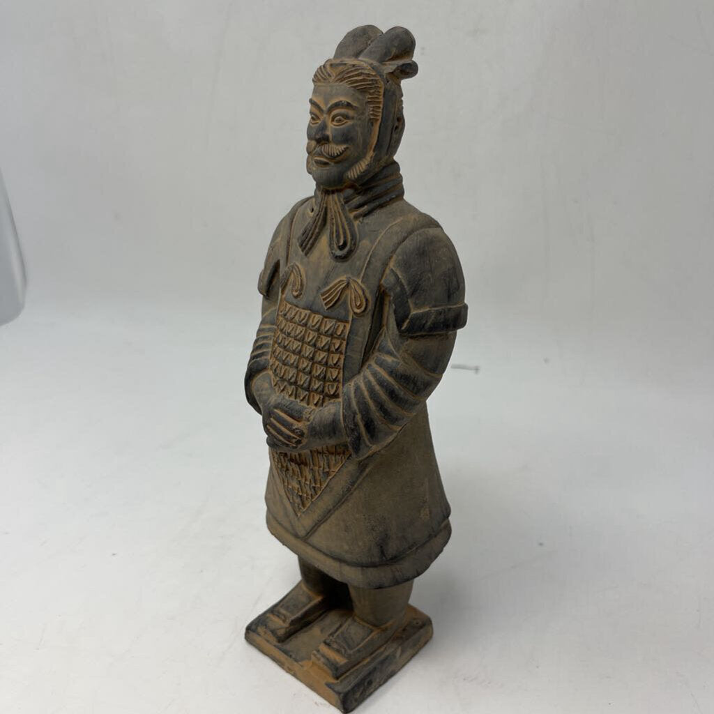Terra Cotta Asian Warrior Statue 9"H