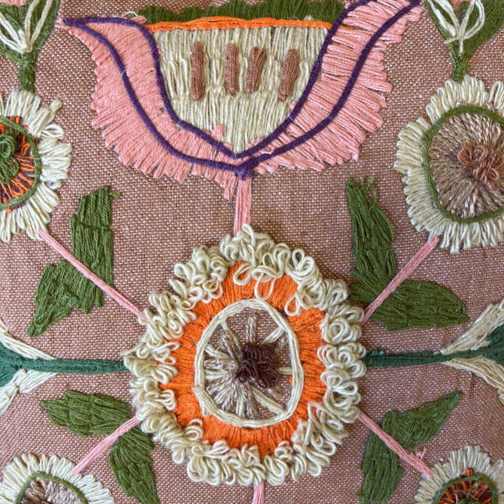 Pink Green embriodered CREATIVE COOP