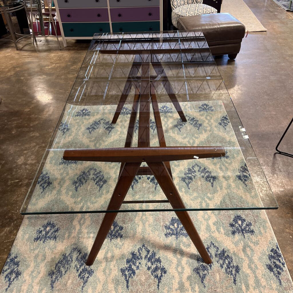 Jensen Table- Wood/Glass 6'4"x3