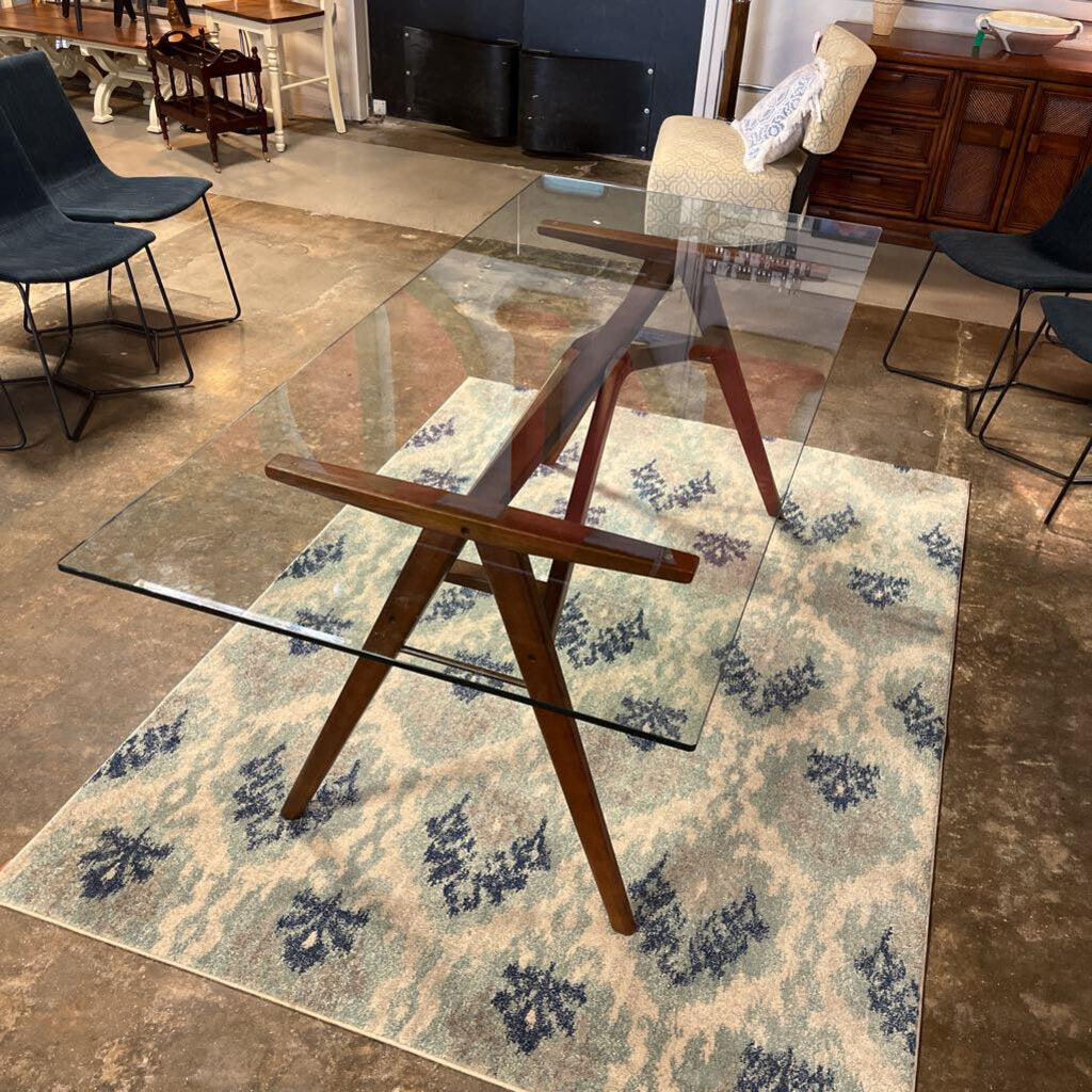 Jensen Table- Wood/Glass 6'4"x3