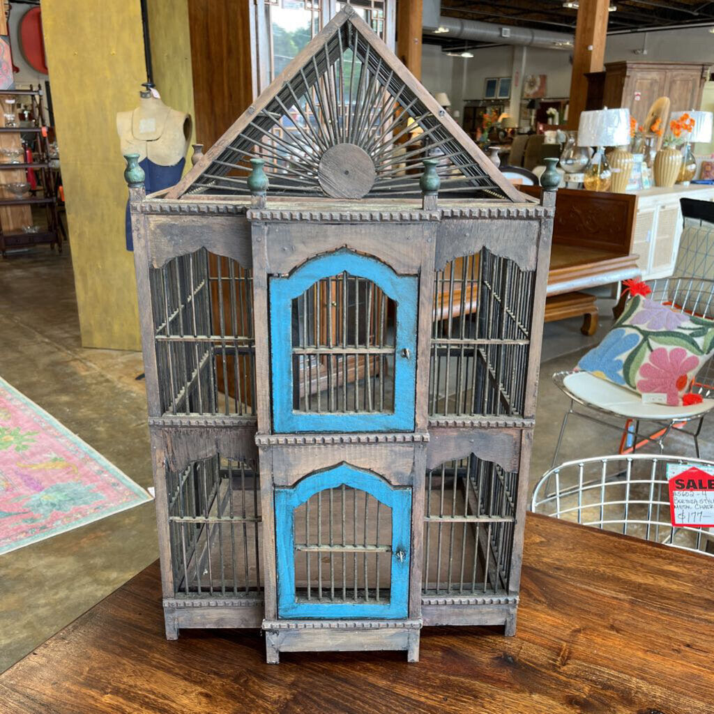 Large Wood Bird Cage 26x15.5x12"