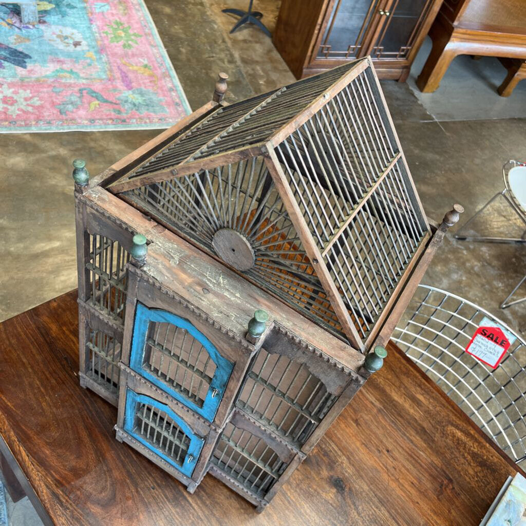 Large Wood Bird Cage 26x15.5x12"