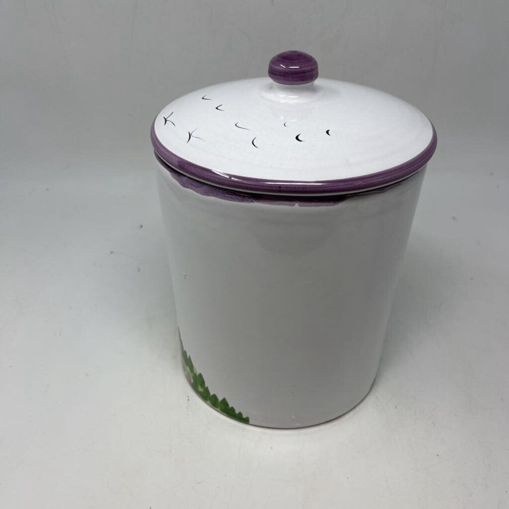 Hand Painted Canister with Lid