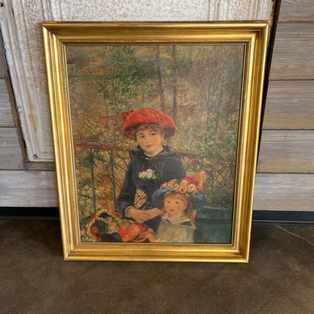 Vintage Framed "Two Sisters" 20x 24
