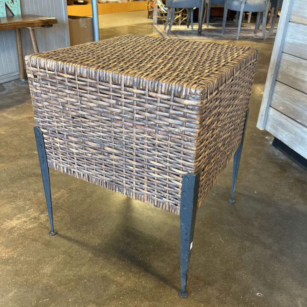 Rattan 4 Drawer Side Table 18.25 X 18.25 X 22