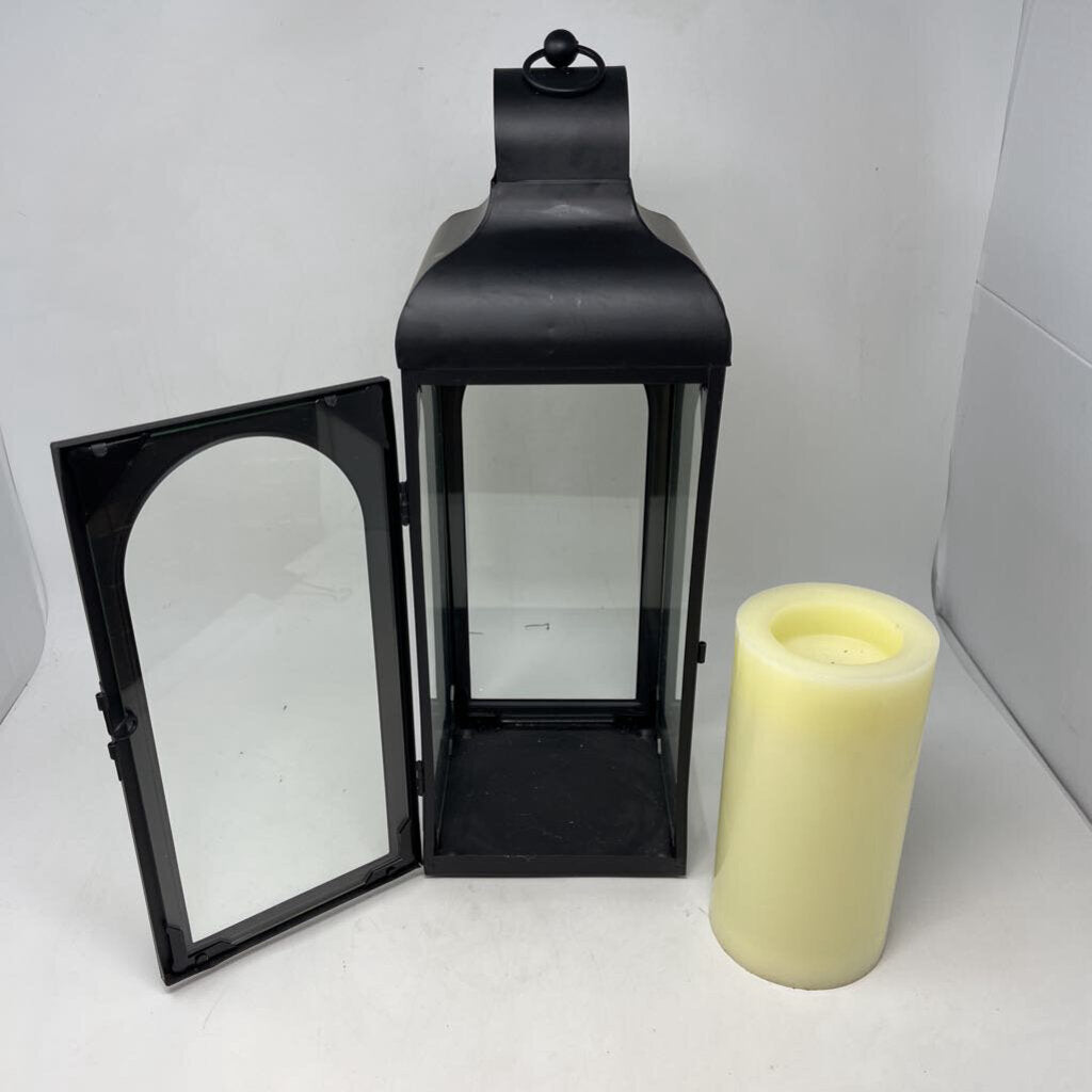Metal Lantern with LED Candle 18"H