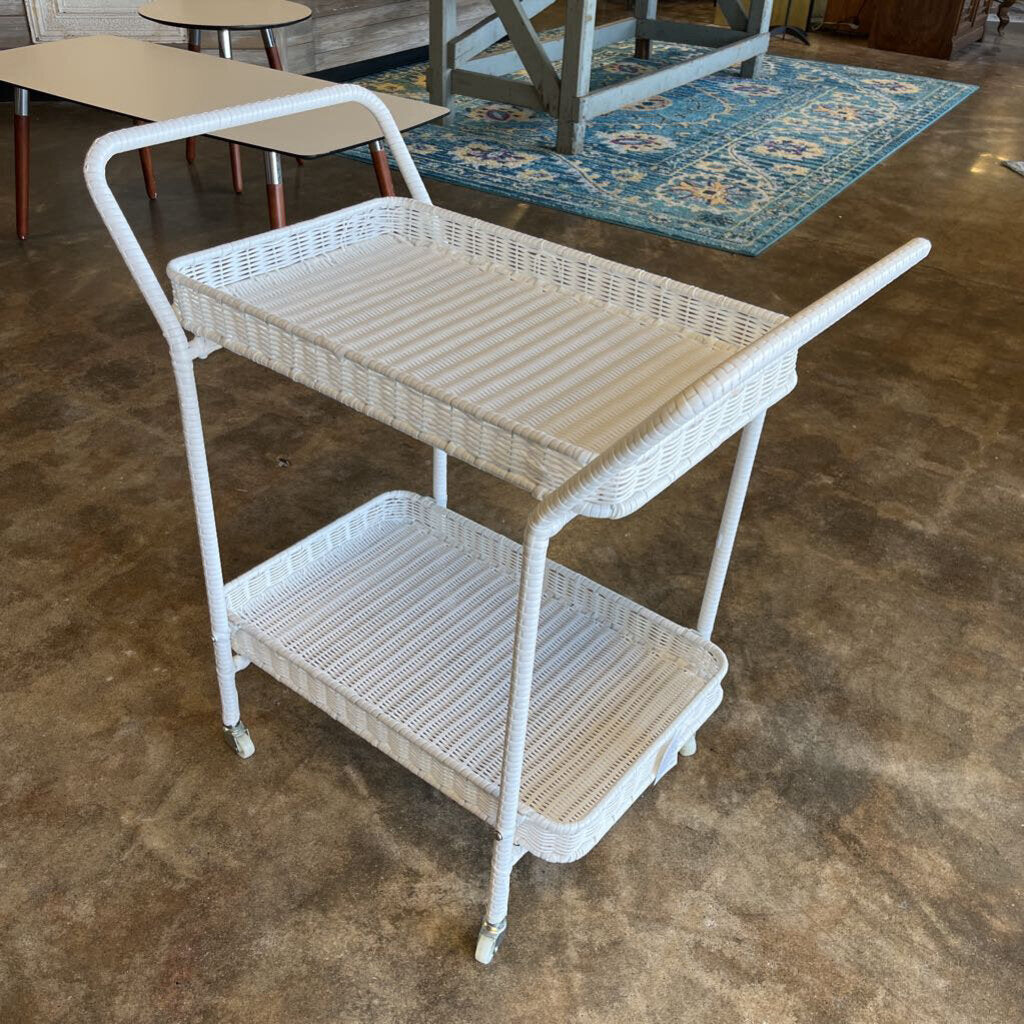 Resin Wicker Serving Cart
