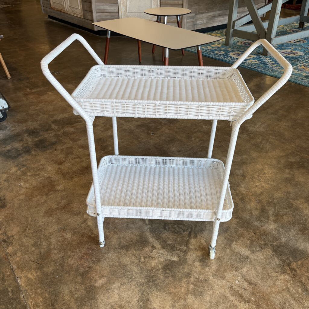 Resin Wicker Serving Cart