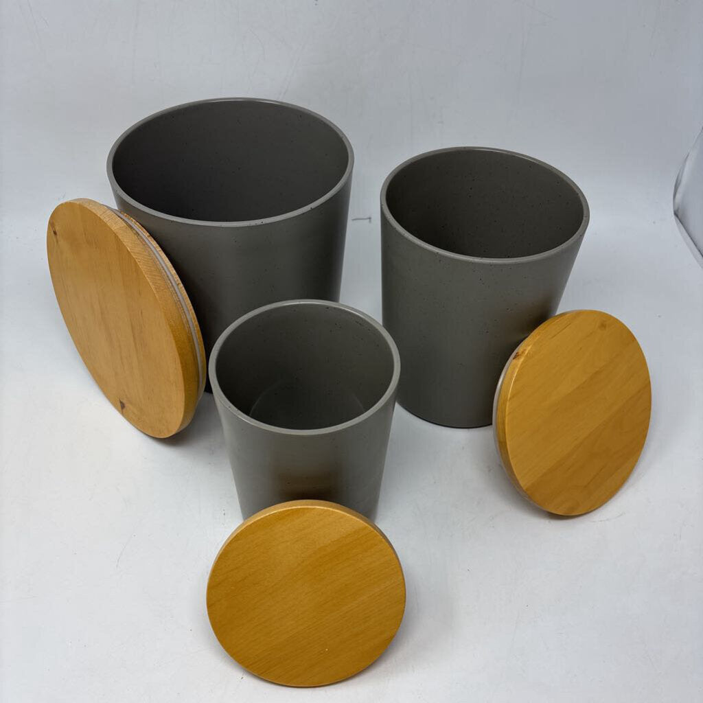 Canisters with Bamboo Lid 3 PC